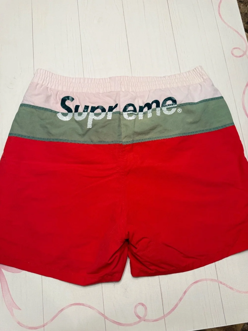 SUPREME SS17 SPLIT LOGO water shorts Size L